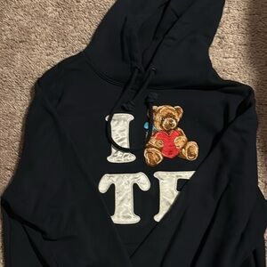 Black Hoodie with Teddy Bear Design (Teddy Fresh)